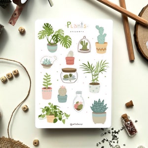 Paquete de pegatinas de plantas | Pegatinas para diario, pegatinas para planificador, Bullet Journal, pegatinas para libros, pegatinas para álbumes de recortes, pegatinas para Bullet Journal