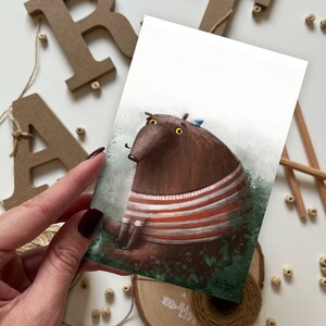 Cartolina dell'orso | Cartolina, biglietto d'auguri, cartolina estiva, cartolina di buon compleanno, cartoline di animali, cartoline della foresta, biglietto di congratulazioni