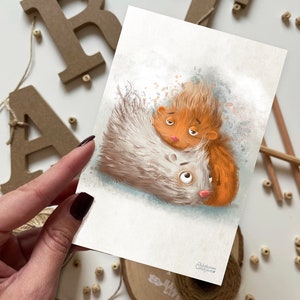 Postal de conejillos de indias enamorados | Postal, Tarjeta de felicitación, Postal de feliz cumpleaños, Postales de animales, Liebres, Tarjeta de felicitación