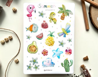 Sommer Sticker Pack | Journal Sticker, Planer Sticker, Bullet Journal, Buchsticker, Scrapbook Sticker, Bullet Journal Stickers