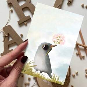 Cartolina Uccello in Fiore | Cartolina, Biglietto d'auguri, Cartolina estiva, Cartolina di buon compleanno, Cartoline di animali, Cartoline della foresta