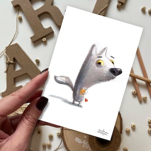 Cartolina del lupo | Cartolina, Biglietto d'auguri, Cartolina estiva, Cartolina di buon compleanno, Cartoline di animali, Foresta