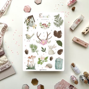 Paquete de pegatinas de bosque | Pegatinas para diario, pegatinas para planificador, Bullet Journal, pegatinas para libros, pegatinas para álbumes de recortes, pegatinas para Bullet Journal