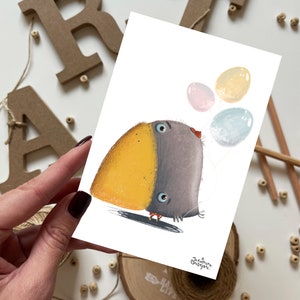 Cartolina Happy Bird | Cartolina, Biglietto d'auguri, Cartolina estiva, Cartolina di buon compleanno, Cartoline di animali, Cartoline della foresta