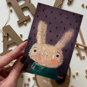 Hasenpostkarte | Postkarte, Grußkarte, Happy Birthday Postkarte, Tierpostkarten, Hasen, Glückwunschkarte