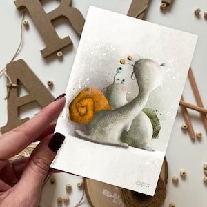 Liebhaber Schnecken Postkarte | Postkarte, Grußkarte, Happy Birthday Postkarte, Tierpostkarten, Hasen, Glückwunschkarte