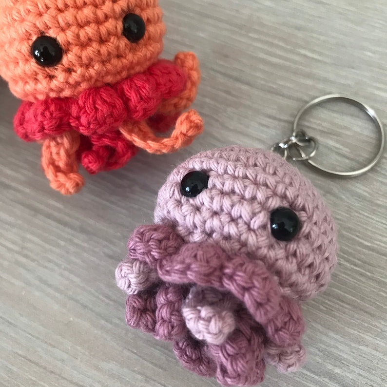 Amigurumi keychain crocheted jellyfish image 1