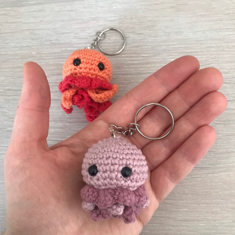 Amigurumi keychain crocheted jellyfish image 4