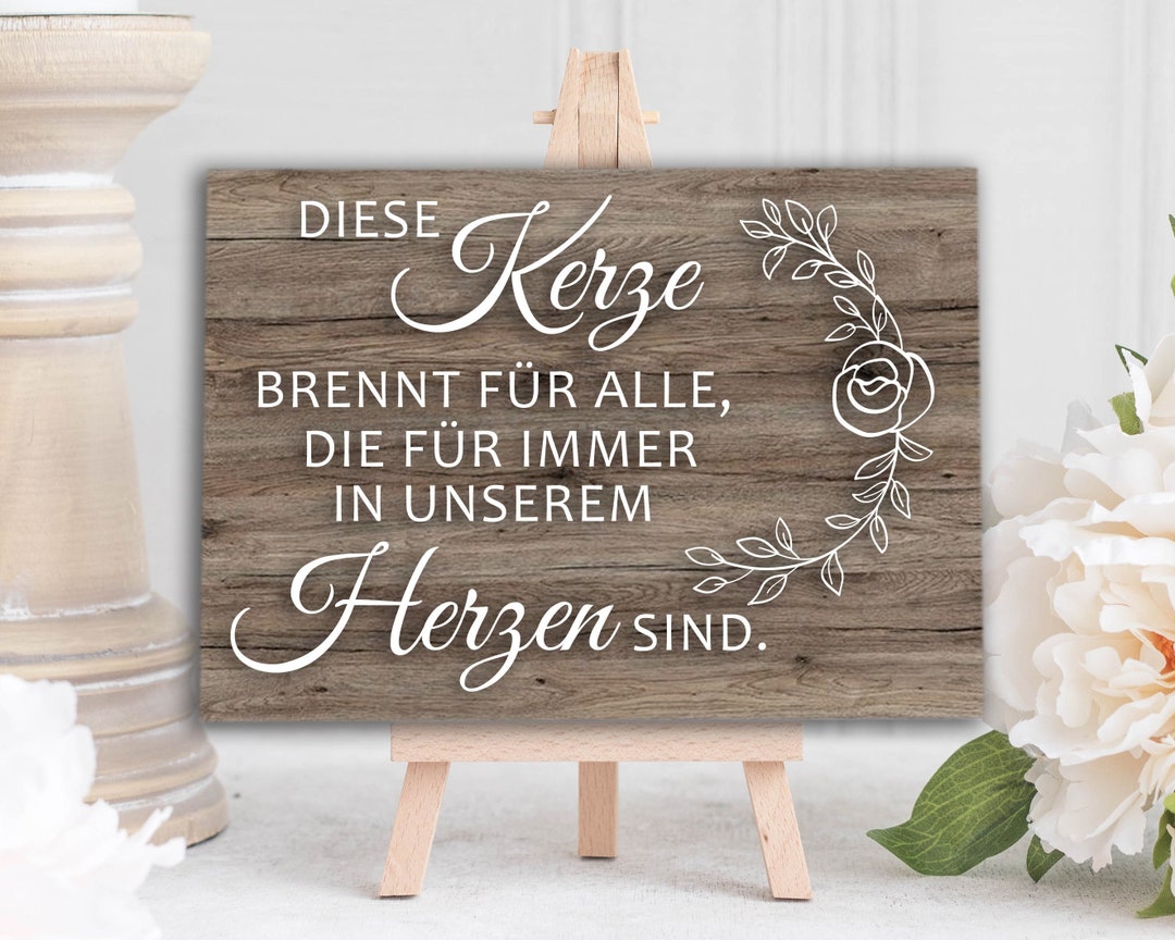 Gedenkschild für Verstorbene bei Hochzeit Erinnerung für Etsy.de
