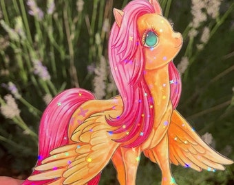 Fluttershy | MLP | My little pony | Handmade vinyl sticker | holographic