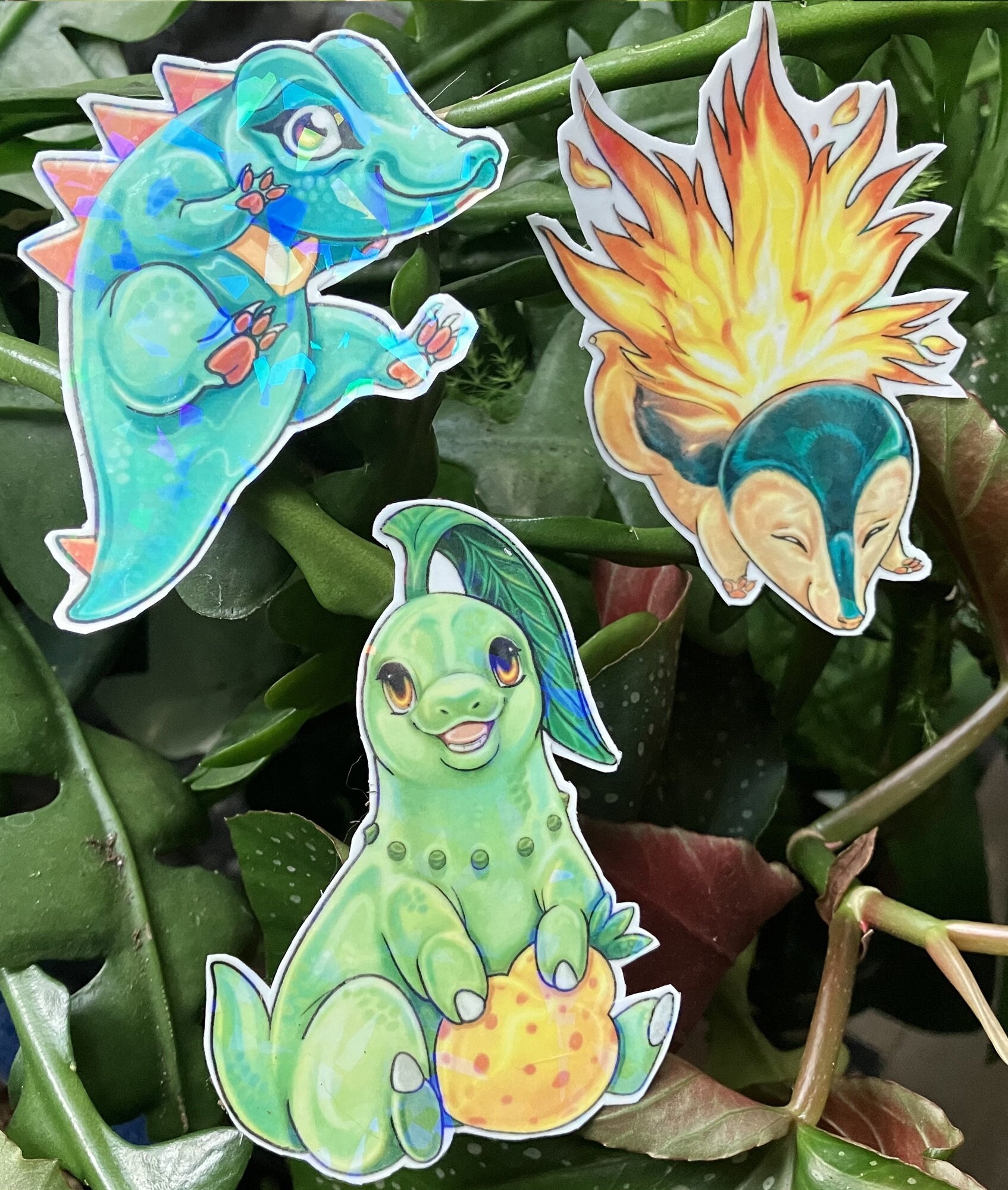 Cyndaquil Chikorita Totodile Pack Holographic Iridescent Realistic Pokemon  Sticker handmade Vinyl - Etsy