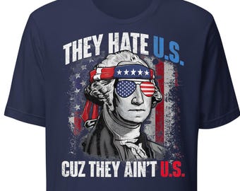 Funny Patriotic T-Shirt: George Washington American Flag Tee