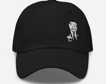 Trump Middle Finger Dad Hat - Trump 2024 Cap - Donald Trump F*ck You Hats, Trump Flipping A Bird Hat