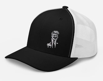 Trump Middle Finger Embroidered Trucker Hat - Trump 2024 Snapback Cap
