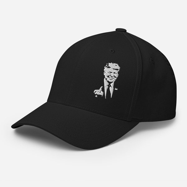 Trump Middle Finger Hat - Flipping Bird Embroidered Flexfit Cap