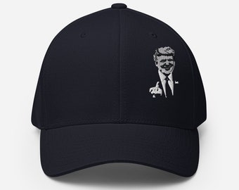 Trump långfingerhatt - Trump Flipping The Bird broderad Flexfit-keps