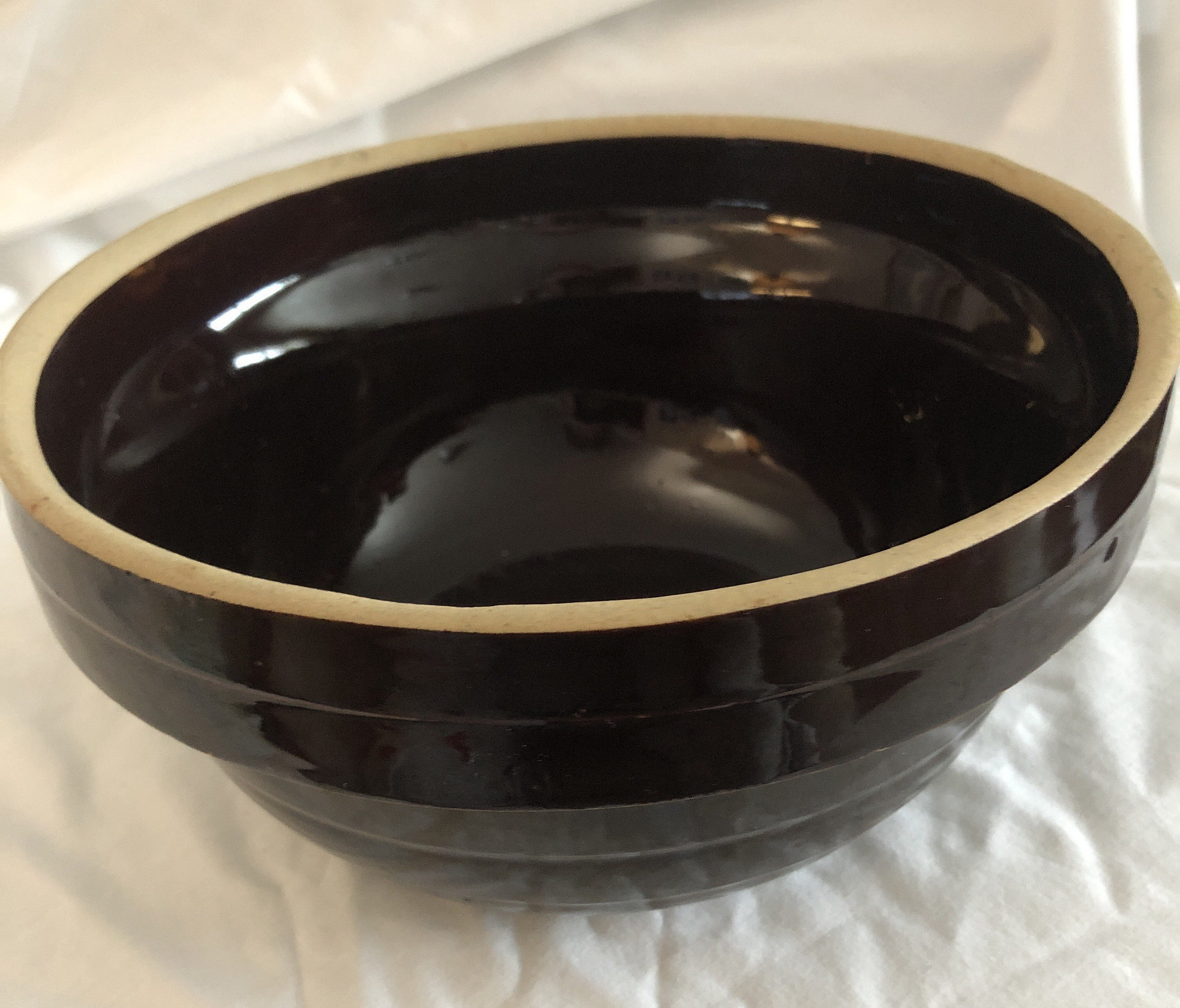 USA 9 Brown Glazed Crock Bowl Etsy