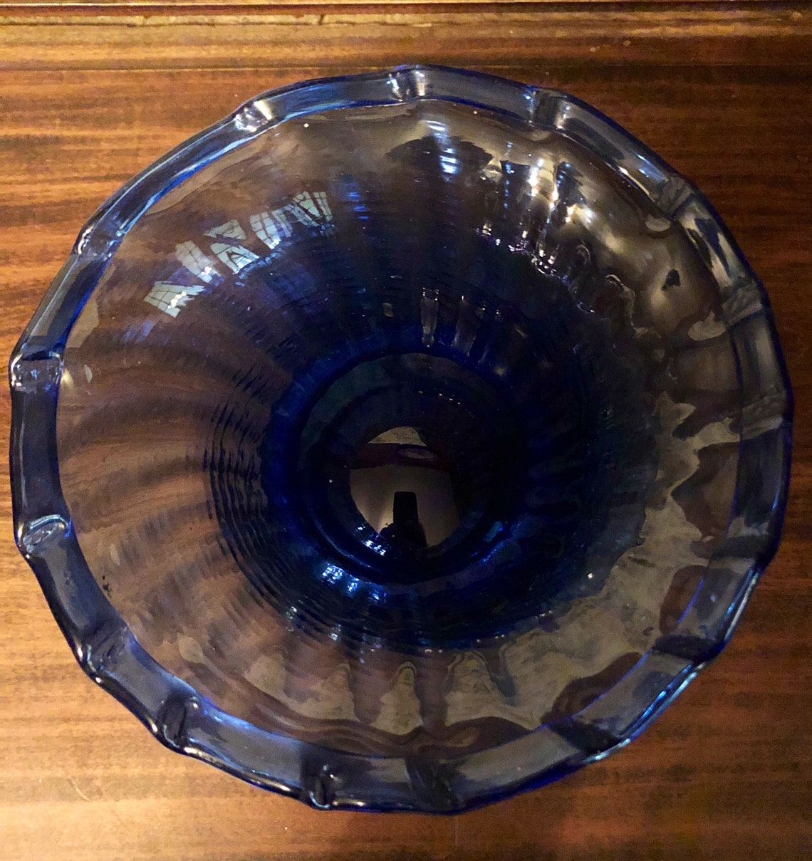 Cobalt Blue Fruit Bowl Vintage Etsy