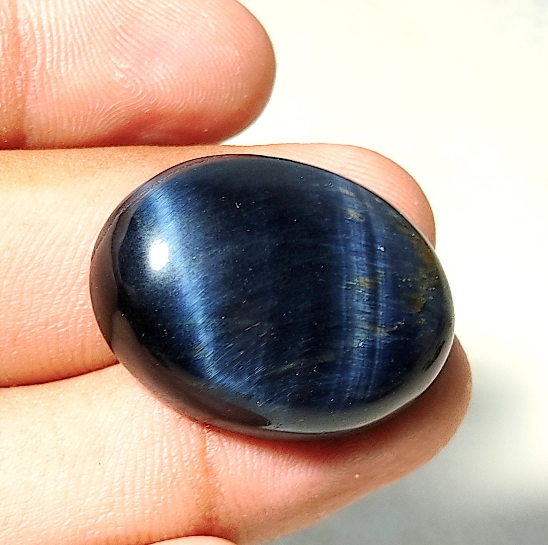 44 Ct. Ultimate Black Tiger Eye Cabujón Loose Gemstone | Etsy