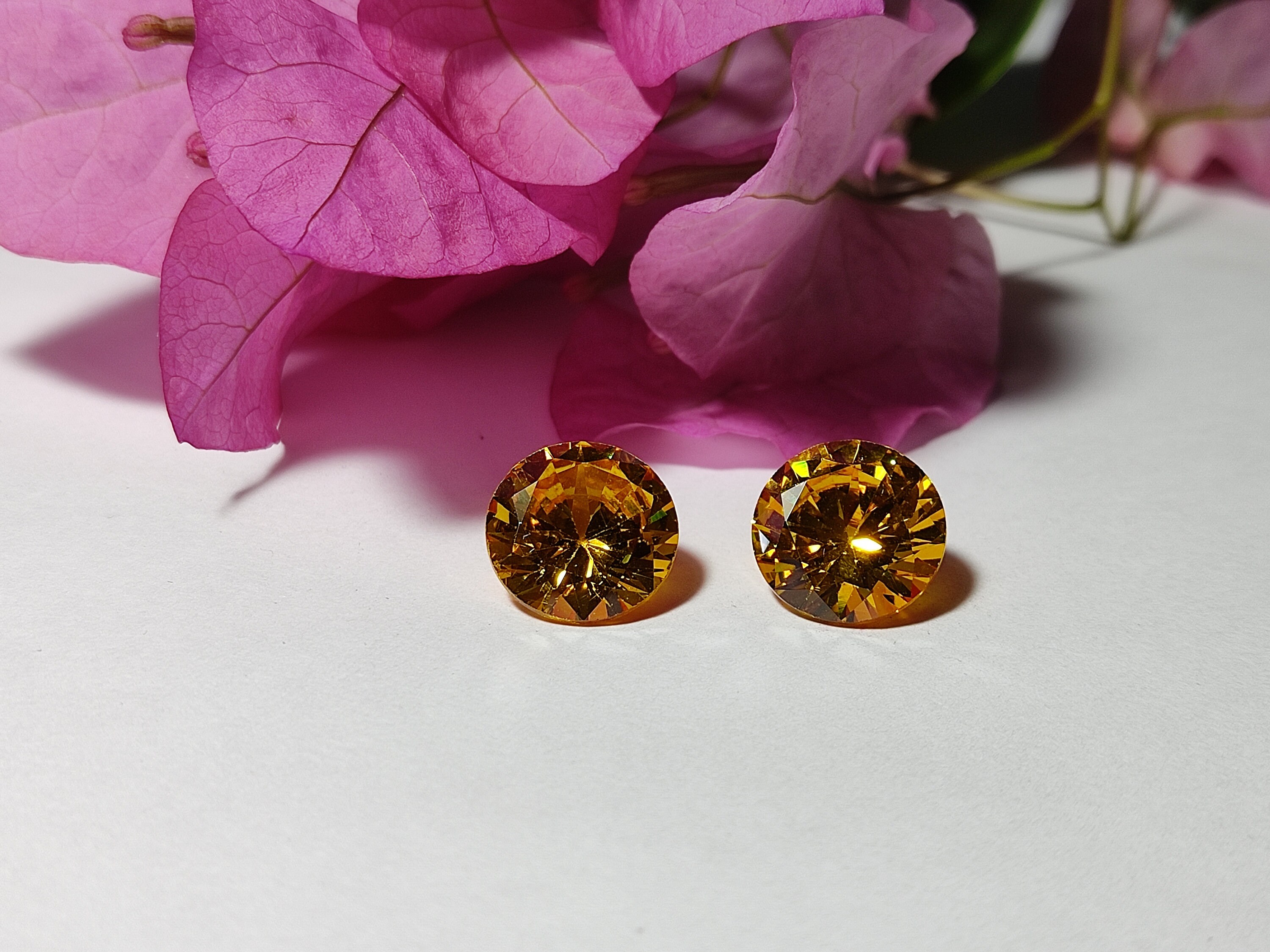 NATURAL YELLOW ZIRCON Gemstone Round Shape Pair Yellow Zircon Etsy