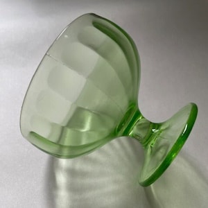 Federal Optic Bowl Uranium Green Glass Sherbet