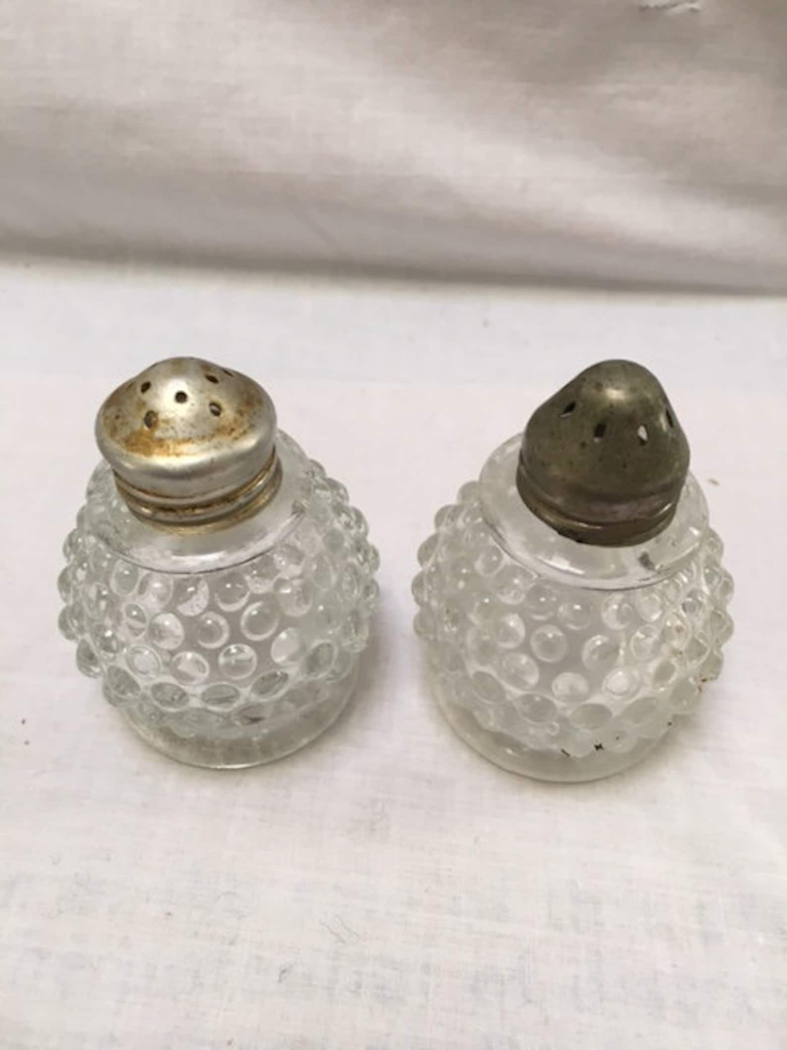 Antique Hobnail Glass Salt and Pepper Shakers group of 2 Etsy UK