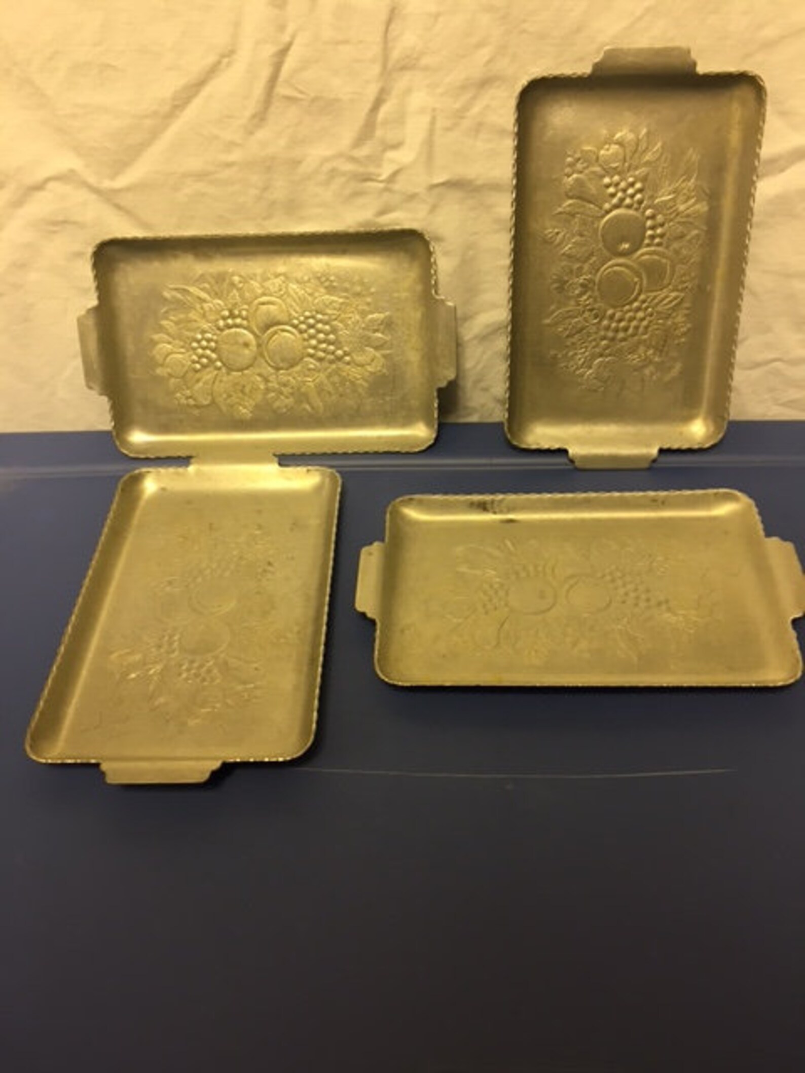 Vintage Hammered Aluminum Serving Set Etsy