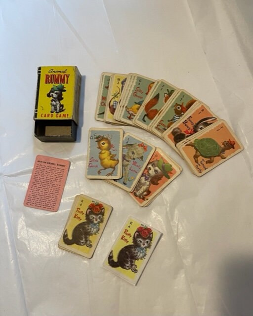 Vintage Animal Rummy Card Game 1950s Etsy
