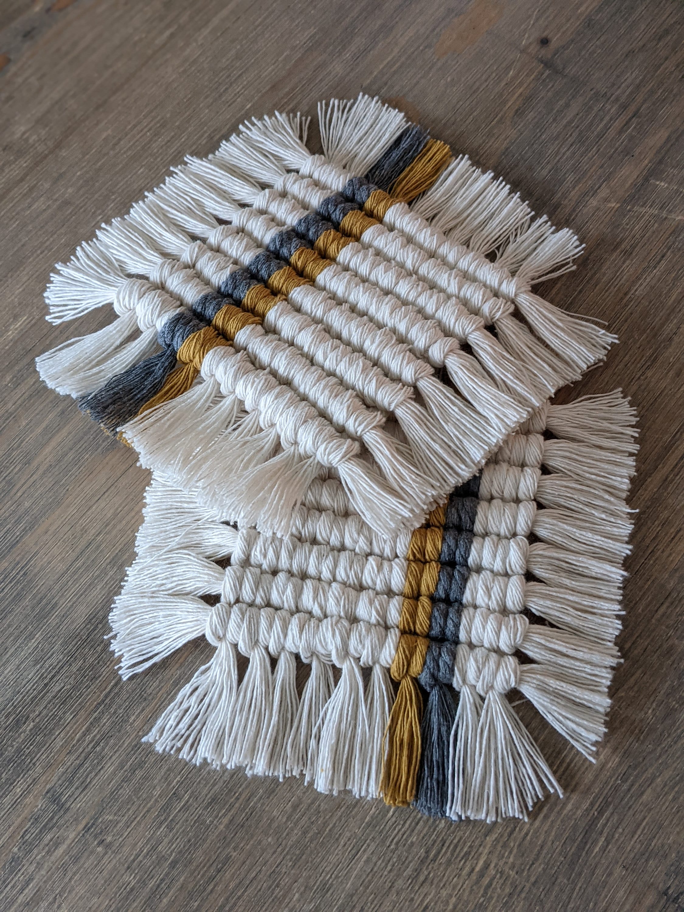 Macrame coasters square Etsy