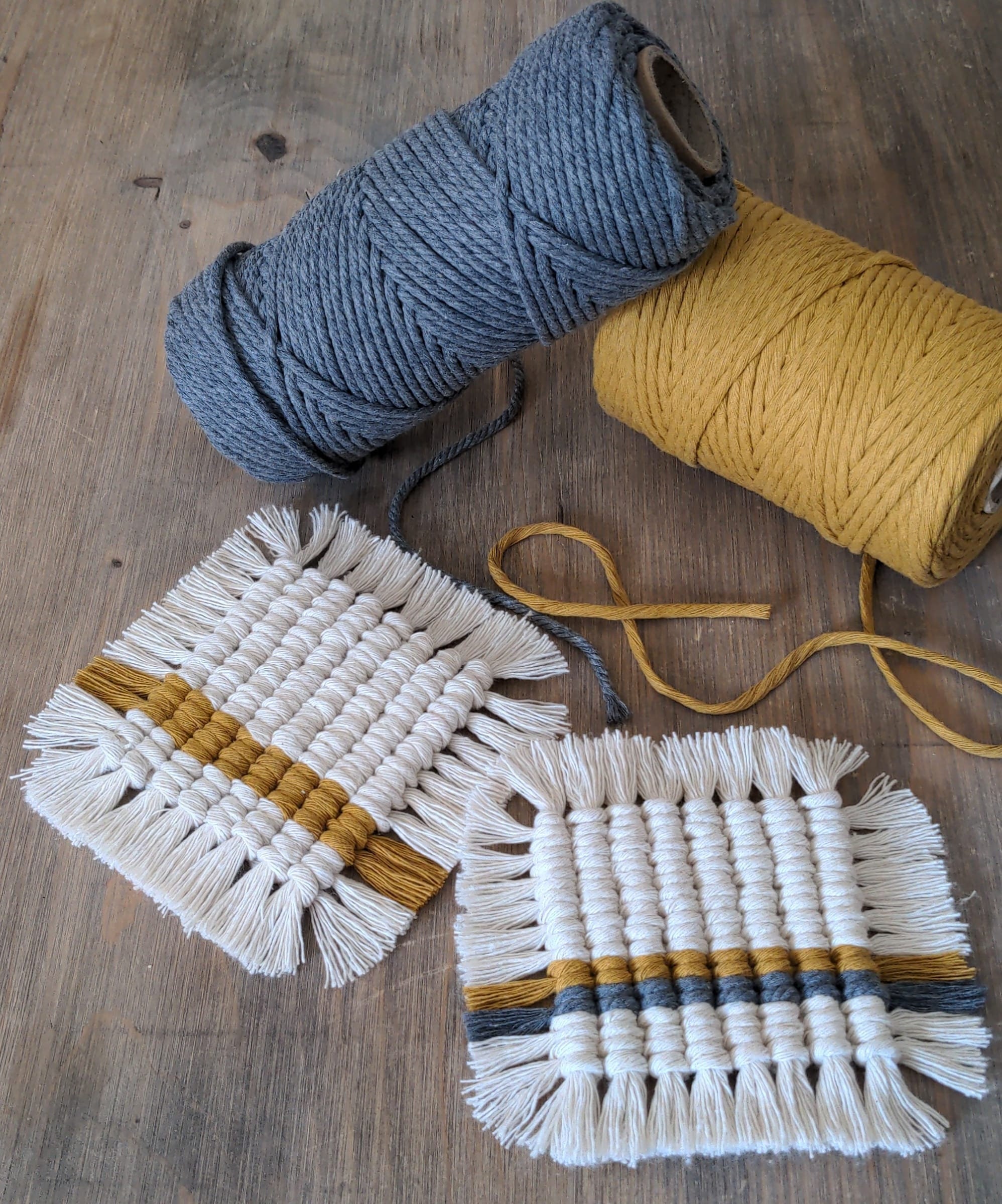 Macrame coasters square Etsy