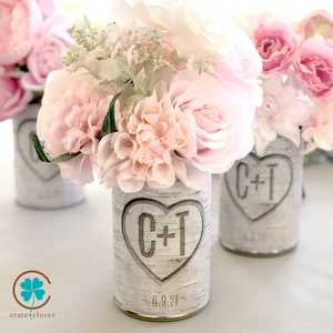 Wedding Centerpiece Wood Vase Rustic Wedding Centerpiece Personalized Vase  Wedding Centerpieces for Tables Anniversary Gift for Wife 