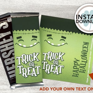 Halloween Party Favor Frankenstein Candy Bar Wrapper - Etsy