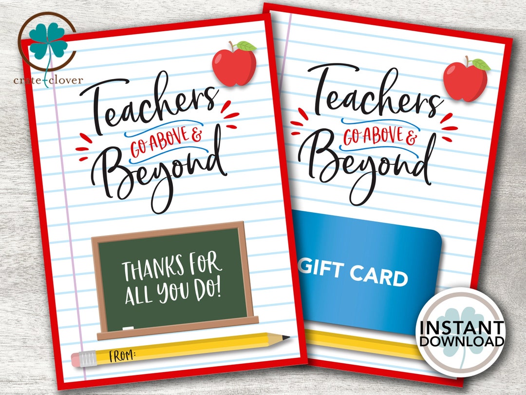 Teacher Appreciation Gift Card Holder | PRINTABLE | Thank You | INSTANT ...