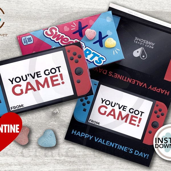 Gamer Valentine wrapper | Conversation Heart Box | PRINTABLE | Classroom Valentine's | INSTANT DOWNLOAD | Game Controller |