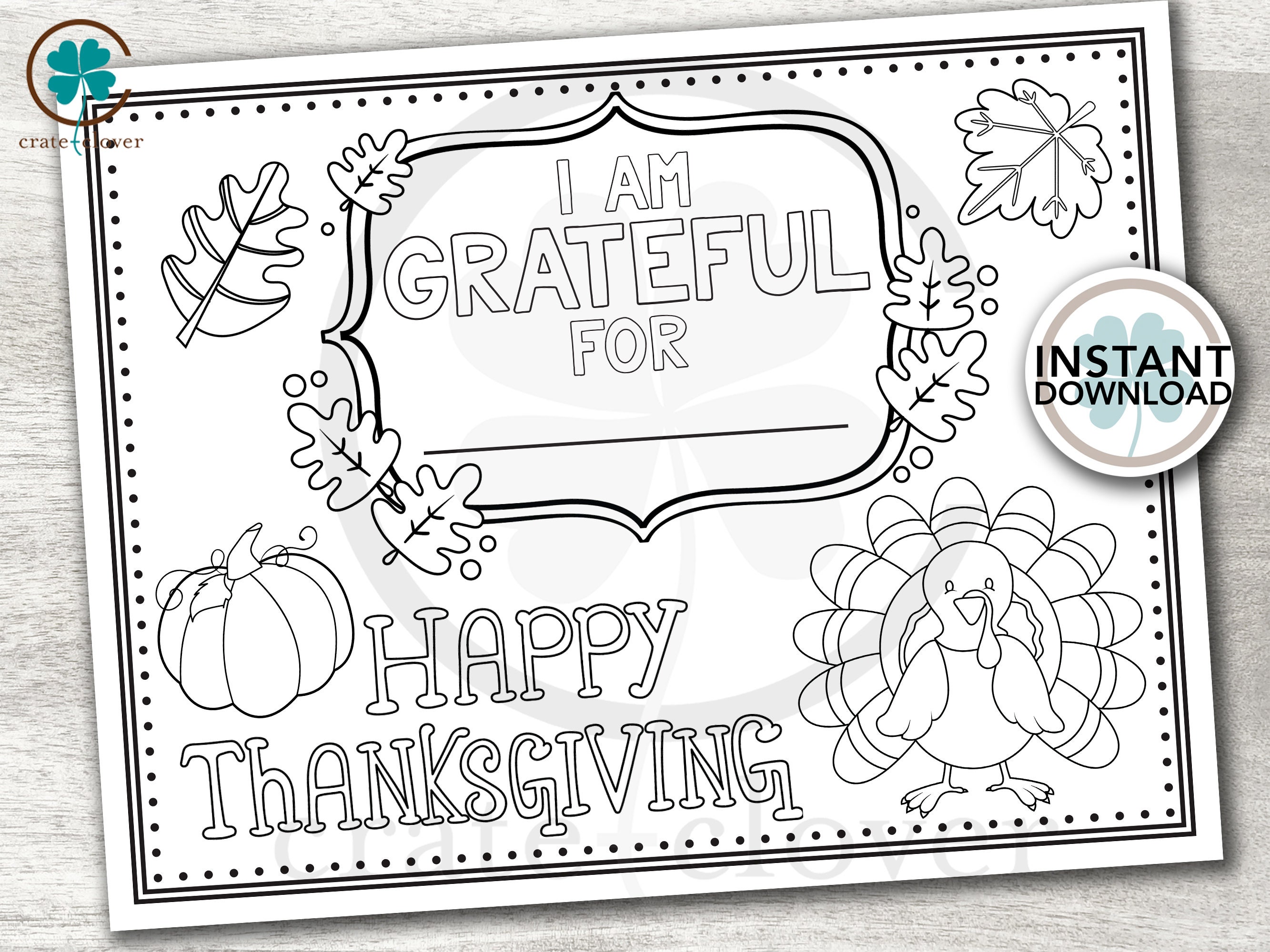 thanksgiving coloring sheet | printable | placemat dinner table