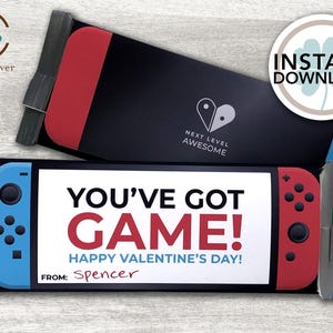 VALENTINE Gamer Schokoladentafel Wrapper | Druckbar | Klassenzimmer Valentinstag | SOFORTIGER DOWNLOAD | Game Controller |