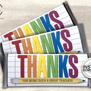 Danke Wrapper | Geschenk für Lehrer | Schokoriegel Wrapper | DRUCKBAR | Sofort Download