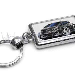 Wicked Artz Cartoon Car Art Vauxhall Corsa (D) MK3 VXR/SRi 2006+ Premium Metal Key Ring (6 colours)