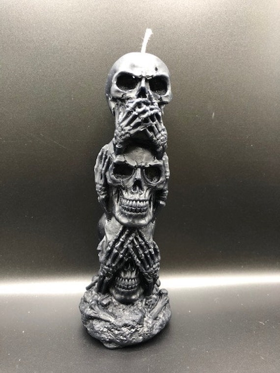 Hear no evil See no evil 2"x 2" 3 pcs Beeswax Skull Candles Speak no evil Hear no evil See no evil 2"x 2" 3 pcs Beeswax Skull Candles Speak no evil