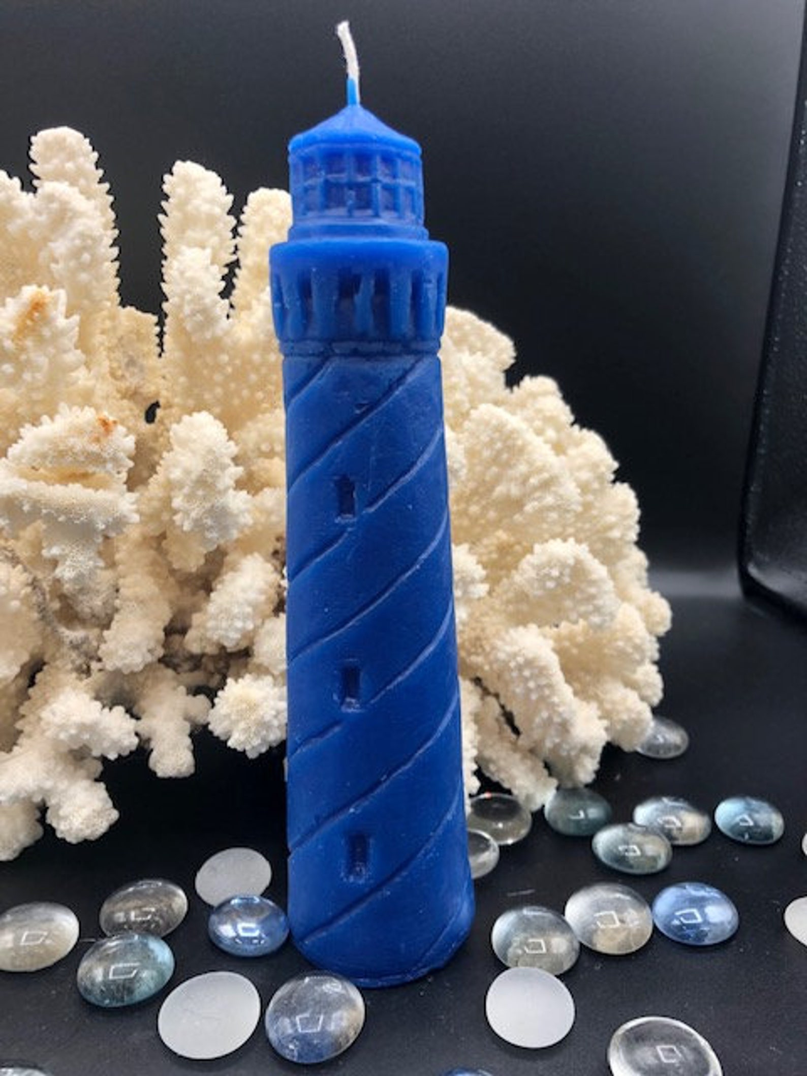 Lighthouse Beeswax Candle / Seaside Cottage / Nautical Candle Etsy India