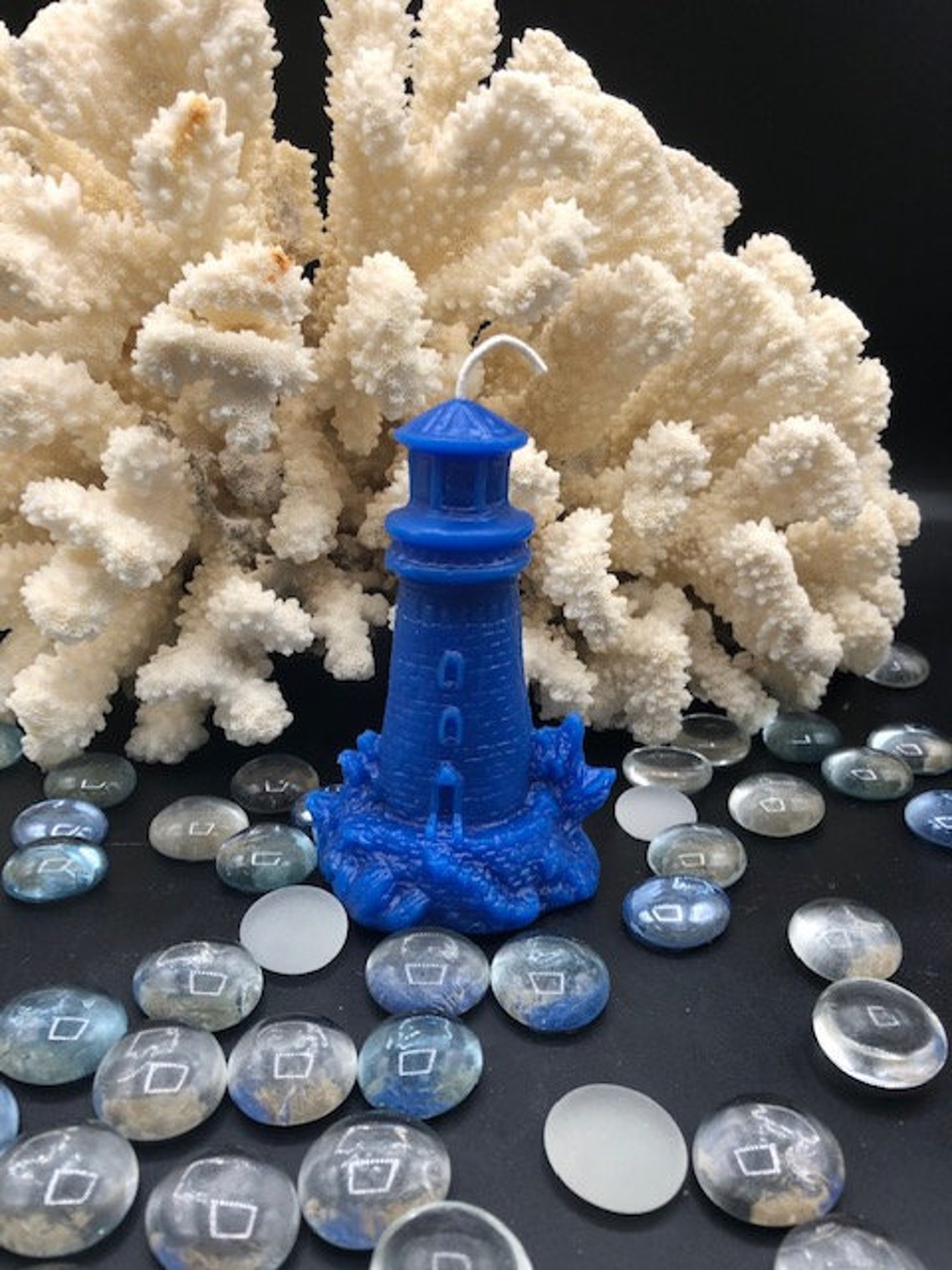 Lighthouse Beeswax Candle / Seaside Cottage / Nautical Candle
