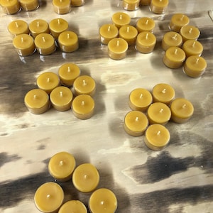 Beeswax Tealight Candles / Tealight Candles / Wedding Shower Candles / 100% Beeswax Candles / Wedding Candle / Wedding Reception Candles / H