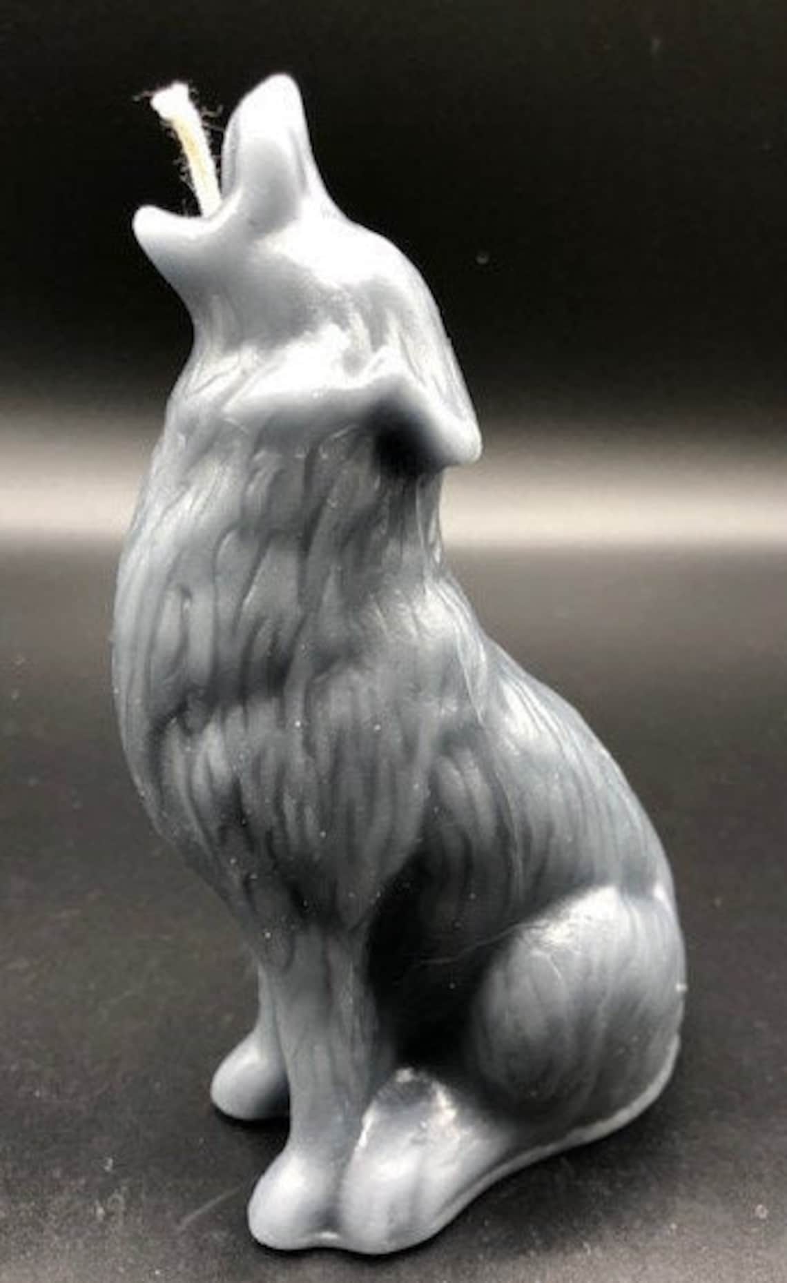Wolf Beeswax Candle / Howling Wolf Candle / Spirit Guide Gifts Etsy