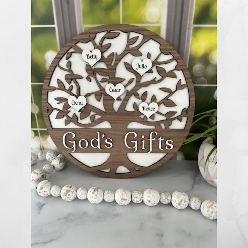 Family Tree Plaque | Personalized Gift for Grandparents | Family ...