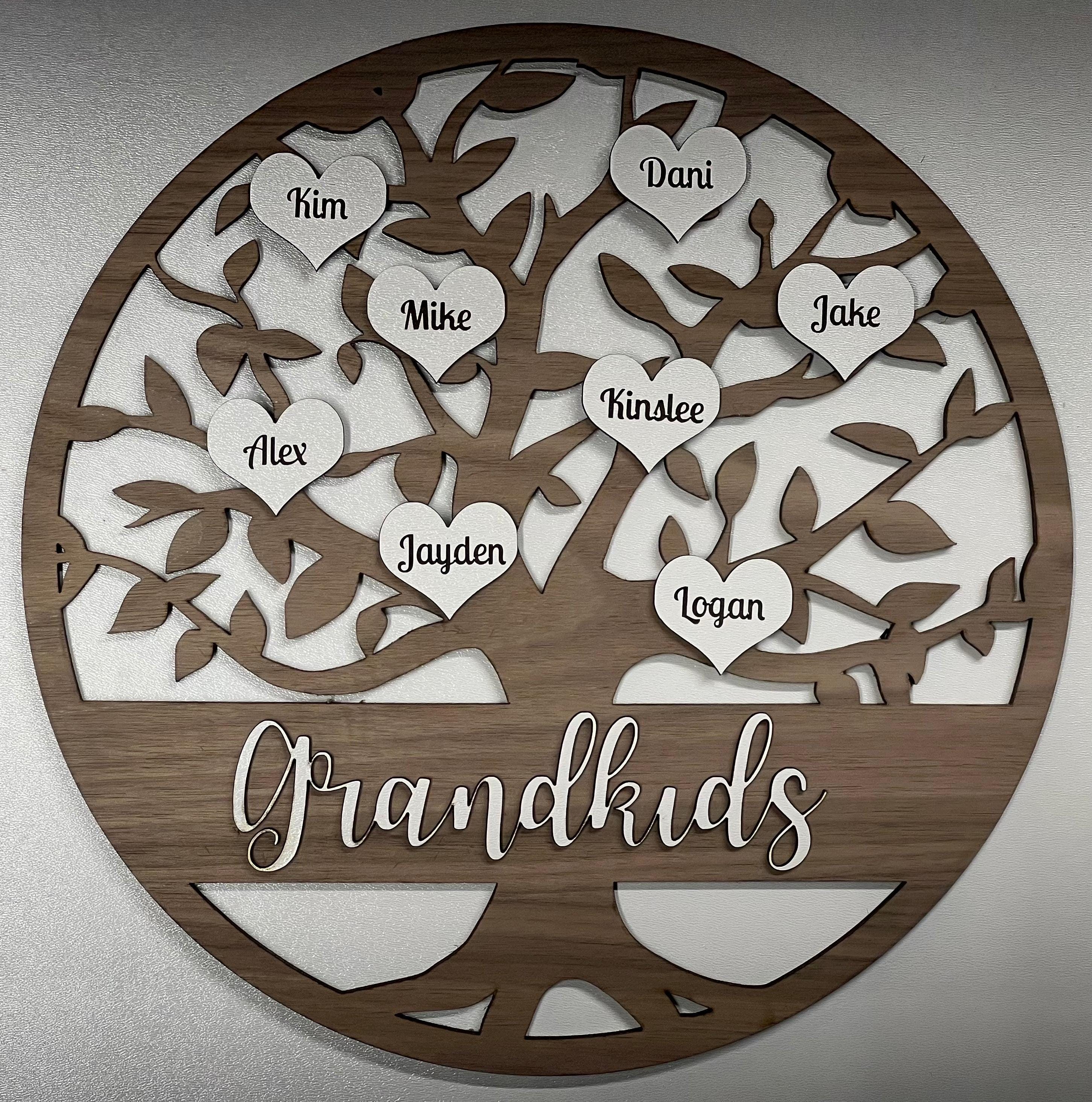 Family Tree Plaque | Personalized Gift for Grandparents | Family ...
