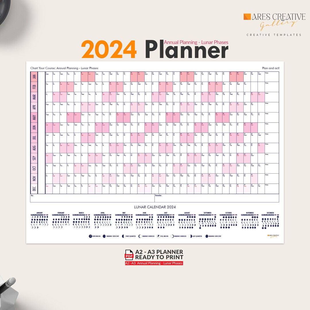 2024 Planning Calendar, A2 A3 Printable Calendar, Planning Calendar