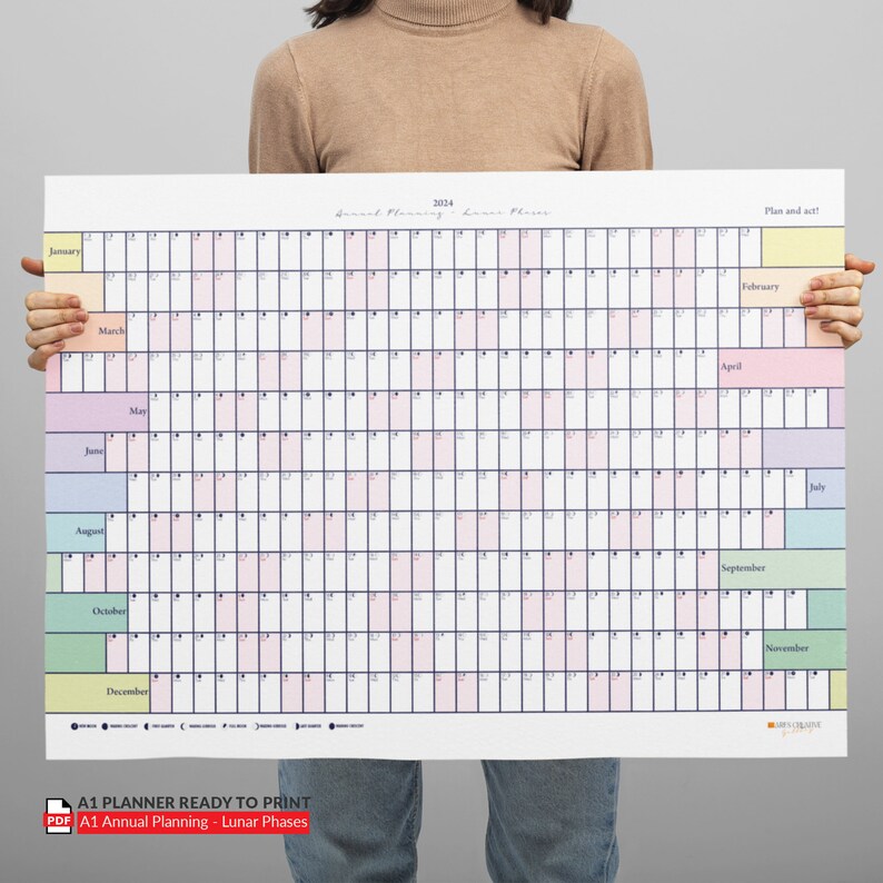 2024 Planning Calendar, A1 Printable Calendar, Planning Calendar