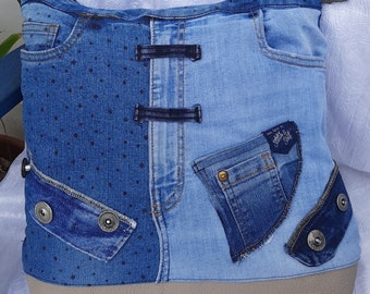 Borsa jeans riciclata borsa tracolla jeans riciclati borsa da donna borsa riciclata