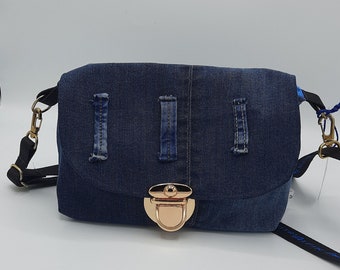 Kleine Upcycling Jeans Tasche Cross Body Tasche Umhängetasche  Damen Tasche