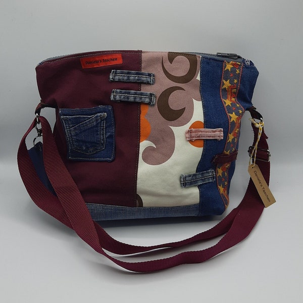 Upcycling Jeans Tasche Umhängetasche  Cross Body Tasche Handtasche Damentasche